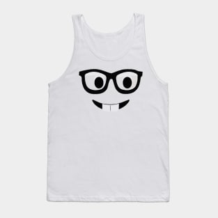 Emoji Shirt Costume Buck Teeth Emoji Nerd Glasses Tank Top